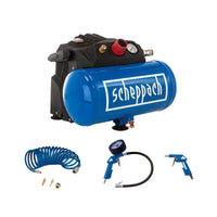 Scheppach Compressor HC06 8 bar 6 liter met accessoireset - 5906153901 - 4046664174431 - 5906153901 - Mastertools.nl