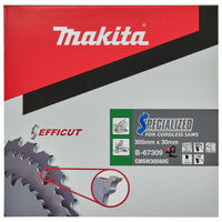 Makita Afkortzaagblad voor Hout | Efficut | Ø 305mm Asgat 30mm 60T - B-67309 - 0088381541022 - B-67309 - Mastertools.nl