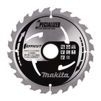 Makita Cirkelzaagblad voor Hout | Efficut | Ø 185mm Asgat 30mm 24T - E-08682 - 0088381579049 - E-08682 - Mastertools.nl