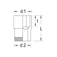 Gedore 19 14 Doppen kort 1/2' 6-kant UD-Profiel 14mm - 6130610 - 4010886613061 - 6130610 - Mastertools.nl