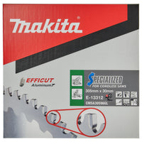 Makita Afkortzaagblad voor Aluminium | Efficut | Ø 305mm Asgat 30mm 96T - E-13312 - 0088381591287 - E-13312 - Mastertools.nl