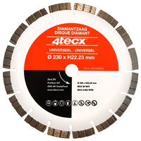 4tecx Diamantschijf Turbo 230x22,23mm Universeel Dry - 8715883026239 - 4057200023 - Mastertools.nl