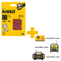 DeWALT DT3033 P120 Schuurpapier 1/4 Velcro VE=25 - 5035048014530 - DT3033-QZ - Mastertools.nl