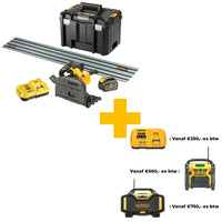 DeWALT DCS520T2R FlexVolt Invalzaag 54V 6.0Ah XR Li-ion in TSTAK + geleiderail DWS5022 - 5035048643020 - DCS520T2R-QW - Mastertools.nl