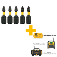 DeWALT DT7386T Extreme Impact Torsion Schroefbits PZ1 25mm 5 Stuks - 5035048089309 - DT7386T-QZ - Mastertools.nl