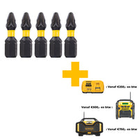 DeWALT DT7387T Extreme Impact Torsion Schroefbits PZ2 25mm 5 Stuks - 5035048089316 - DT7387T-QZ - Mastertools.nl