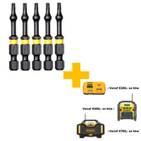 DeWALT DT7393T Extreme Impact Torsion Schroefbits T10 50mm 5 Stuks - 5035048089361 - DT7393T-QZ - Mastertools.nl