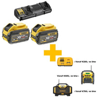 DeWALT DCB132X2 XR Flexvolt Accu's (2st) 54V 9.0Ah Li-ion + Duolader - 5035048664810 - DCB132X2-QW - Mastertools.nl