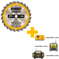 DeWALT Cirkelzaagblad voor Hout | Construction | Ø 184mm Asgat 16mm 24T - DT1939-QZ - 5035048095560 - DT1939-QZ - Mastertools.nl