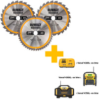 DeWALT DT1963 Cirkelzaagbladen Set 250mm (2X 24T 1X 48T) - 5035048095805 - DT1963-QZ - Mastertools.nl