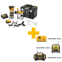 DeWALT DCW604P2 Accu Boven- en kantenfrees 18V 5.0Ah Li-ion in TSTAK - 5035048711835 - DCW604P2-QW - Mastertools.nl