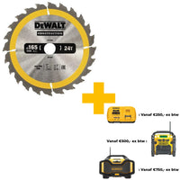 DeWALT Cirkelzaagblad voor Hout | Construction | Ø 165mm Asgat 20mm 24T - DT1934-QZ - 5035048095515 - DT1934-QZ - Mastertools.nl