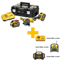 DeWALT DCG418X2 Accu Haakse Slijper 125mm 54V Flexvolt 9,0Ah in TSTAK - 5035048734438 - DCG418X2-QW - Mastertools.nl