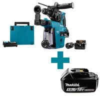 Makita DHR243RTJW Accu Combihamer SDS+ met Snelwisselboorkop 2J incl. Stofafzuiging 18V 5.0Ah in Mbox - 0088381876186 - DHR243RTJW - Mastertools.nl