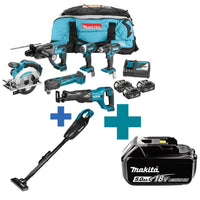 Makita DLX6038T Accu Combiset 6-delig 18V 5.0Ah in Trolley Tas - 0088381829151 - DLX6038T - Mastertools.nl