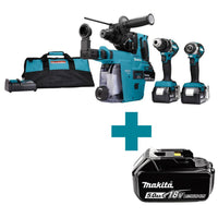 Makita DLX3106TW1 Accu Combiset 3-delig 18V 5.0Ah in Tas - 0088381876209 - DLX3106TW1 - Mastertools.nl