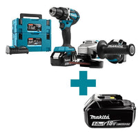 Makita DLX2190TJ1 Accu Combiset 2-delig (DDF484 + DGA504) 18V 5.0Ah in Mbox - 0088381830270 - DLX2190TJ1 - Mastertools.nl