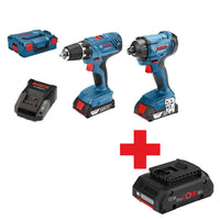 Bosch Professional Accu Combiset GDR 18V-160 + GSR 18V-21 Accu toolkit 18V 2,0Ah Li-Ion In L-Boxx - 06019G5101 - 3165140917155 - 06019G5101 - Mastertools.nl