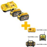 DeWALT DCB118Y2 XR FlexVolt Accu Starterset 2x 18V/54V 12Ah + snellader - 5035048722725 - DCB118Y2-QW - Mastertools.nl