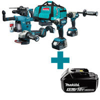 Makita DLX4155TX1 Accu Combiset 4-delig 18V 5.0Ah in Tas - 0088381743556 - DLX4155TX1 - Mastertools.nl