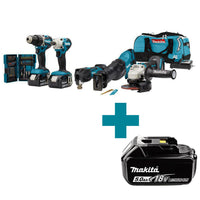 Makita DLX5068TX1 Accu Combiset 5-delig 18V 5.0Ah in Tas - 0088381740067 - DLX5068TX1 - Mastertools.nl