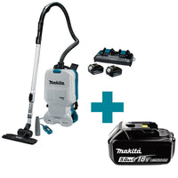 Makita DVC660PT2 Accu Rugstofzuiger voor Schoonmaak 2x18V 5.0Ah - 0088381742559 - DVC660PT2 - Mastertools.nl