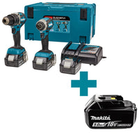 Makita DLX2180TJ1 Accu Combiset 2-delig (DHP484 + DTD153) 18V 5.0Ah in Mbox - 0088381836654 - DLX2180TJ1 - Mastertools.nl