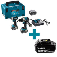 Makita DLX2418TJ Accu Combiset 2-delig (DHP486 + DTD153) 18V 5.0Ah in Mbox - 0088381743563 - DLX2418TJ - Mastertools.nl