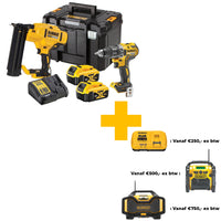 DeWALT DCK282P2T Accu Combiset DCD791 Accuboor + DCN680 Minibrad Tacker - 5035048733783 - DCK282P2T-QW - Mastertools.nl