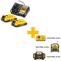 DeWALT DCB1104D2 Accu Starterset 18V XR 2.0Ah + DCB1104 - 5035048790021 - DCB1104D2-QW - Mastertools.nl