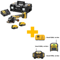 DeWALT DCG405P3 Accu Haakse slijper 125mm 18V 5.0Ah (3 st.) Li-Ion in TSTAK - 5035048734209 - DCG405P3-QW - Mastertools.nl