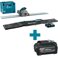 Makita SP001GM102 Accu Invalcirkelzaag 165mm AWS + Geleiderail en Tas XGT 40V Max 4.0 Ah in Mbox - 0088381784405 - SP001GM102 - Mastertools.nl