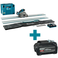 Makita SP001GM103 Accu Invalcirkelzaag AWS XGT 40V Max + Geleiderail (2st.), Koppelstrip en Tas 4.0 Ah in Mbox - 0088381784412 - SP001GM103 - Mastertools.nl