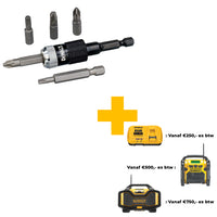 DeWALT DT71514 IMPACT Compact rapid schroefbitadapter + bits - 5035048098622 - DT71514-QZ - Mastertools.nl