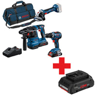 Bosch Professional Accu Combiset 3-deldig 18V GSR+GWS+GBH in Gereedschapstas - 0615A50035 - 4053423251043 - 0615A50035 - Mastertools.nl