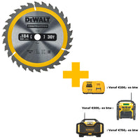 DeWALT Cirkelzaagblad voor Hout | Construction | Ø 184mm Asgat 16mm 30T - DT1940-QZ - 5035048095577 - DT1940-QZ - Mastertools.nl