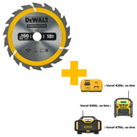 DeWALT Cirkelzaagblad voor Hout | Construction | Ø 160mm Asgat 20mm 18T - DT1931-QZ - 5035048095485 - DT1931-QZ - Mastertools.nl