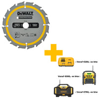 DeWALT Cirkelzaagblad voor Hout | Construction | Ø 165mm Asgat 20mm 16T - DT1948-QZ - 5035048095652 - DT1948-QZ - Mastertools.nl