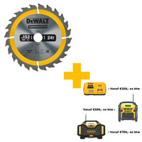 DeWALT Cirkelzaagblad voor Hout | Construction | Ø 152mm Asgat 20mm 24T - DT1930-QZ - 5035048095478 - DT1930-QZ - Mastertools.nl