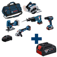 Bosch Professional Accu Toolkit 5-delig 18V GSR+GWS+GKS+GSA+GST in Toolbag - 0615A5004E - - - Mastertools.nl