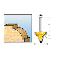 Makita D-09503 Freesbit Kwartrondfrees + lager S 6mm 16,67x7,54mm R1,98 - 0088381182263 - D-09503 - Mastertools.nl