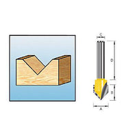 Makita D-10724 Freesbit V-groeffrees 90° S 8mm 19,05x15,88mm - 0088381165761 - D-10724 - Mastertools.nl