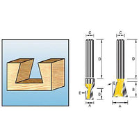 Makita D-10899 Freesbit Zwaluwstaartfrees 14° S 8mm 12,7x12,7mm - 0088381165938 - D-10899 - Mastertools.nl