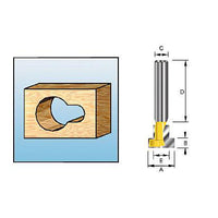 Makita D-11988 Freesbit Sleutelgatfrees S 8mm 9,53x4,76x11,11mm - 0088381167024 - D-11988 - Mastertools.nl