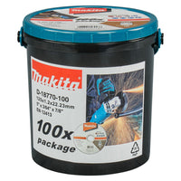 Makita D-18770-100 Doorslijpschijf RVS 125mm VE=100 in emmer - 0088381569286 - D-18770-100 - Mastertools.nl