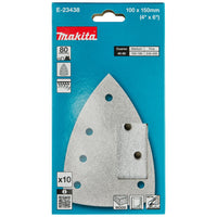 Makita E-23438 Delta schuurvel 100x150mm A80 velcro VE=10 - 0197050354136 - E-23438 - Mastertools.nl