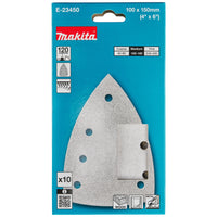 Makita E-23450 Delta schuurvel 100x150mm A120 velcro VE=10 - 0197050354150 - E-23450 - Mastertools.nl