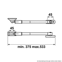 AXA 35EX Telescopische uitzetter grijs buitendraaiend - 2835-00-49/E - 8713249123196 - 2835-00-49/E - Mastertools.nl