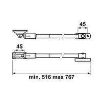 AXA 50EX Telescopische uitzetter grijs buitendraaiend - 2845-00-49/E - 8713249123400 - 2845-00-49/E - Mastertools.nl