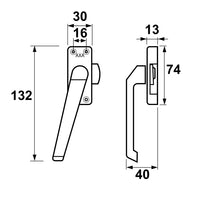 AXA 3302 Raamsluiting F1 linksdraaiend zonder nok - 3302-40-91/E - 8713249190310 - 3302-40-91/E - Mastertools.nl